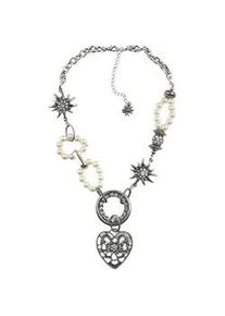 Allg&auml;u Rebell Kette mit Anh&auml;nger ALLG&Auml;U REBELL "Franzi", Damen, Gr. onesize, Metall, wei&szlig;, Basic, Halsketten, mit Herzanh&auml;nger