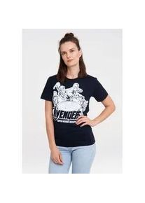 T-Shirt logoshirt "Marvel Comics - Avengers", Damen, Gr. XXL, blau (dunkelblau), 100% Baumwolle, bedruckt, normal, Rundhals, Shirts T-Shirt, mit lizenziertem Print