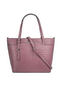 Henkeltasche CLUTY, Damen, Gr. B/H/T: 35cm x 28cm x 12cm onesize, rosa (alt, rosa), Leder, Reptilienpr&auml;gung, Taschen, echt Leder, Made in Italy