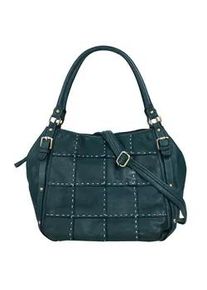 Shopper Samantha Look, Damen, Gr. B/H/T: 30cm x 30cm x 20cm onesize, blau, Leder, leicht gl&auml;nzend, unifarben, Taschen Shopper, echt Leder, Made in Italy