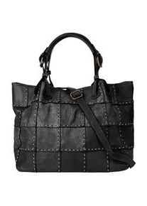 Shopper Samantha Look, Damen, Gr. B/H/T: 36cm x 26cm x 19cm onesize, schwarz, Leder, leicht gl&auml;nzend, unifarben, Taschen Shopper, echt Leder, Made in Italy