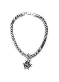 Allg&auml;u Rebell Collier ALLG&Auml;U REBELL "Marlene", Damen, Gr. onesize, Textil, grau, Basic, Halsketten Collier, mit Edelwei&szlig;anh&auml;nger