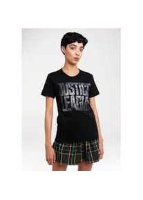 T-Shirt logoshirt "Justice League Movie", Damen, Gr. M, schwarz, 100% Baumwolle, bedruckt, normal, Rundhals, Shirts T-Shirt, mit lizenziertem Print