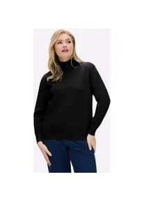 Rollkragenpullover Casual Looks "Pullover", Damen, Gr. 44, schwarz, 100% Baumwolle, unifarben, figurumspielend, Pullover Rollkragenpullover