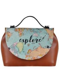 Henkeltasche DOGO "Handy Umh&auml;ngetasche Explore Schultertasche", Damen, Gr. B/H/T: 24cm x 12cm onesize, braun, Taschen, Handgefertigt