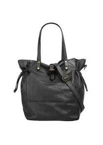 Shopper FORTY, Damen, Gr. B/H/T: 33cm x 30cm x 23cm onesize, grau, Leder, leicht gl&auml;nzend, unifarben, Taschen Shopper, echt Leder, Made in Italy