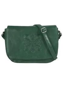 Umh&auml;ngetasche Bruno Banani "Mandala", Damen, Gr. B/H/T: 26cm x 18cm x 6cm onesize, gr&uuml;n (dunkelgr&uuml;n), Leder, vintage, Taschen Umh&auml;ngetasche, echt Leder