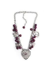 Allg&auml;u Rebell Kette mit Anh&auml;nger ALLG&Auml;U REBELL "Waris", Damen, Gr. onesize, Metall, lila (violett), Basic, Halsketten, mit Herz Anh&auml;nger