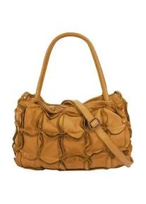 Shopper Samantha Look, Damen, Gr. B/H/T: 37cm x 25cm x 14cm onesize, gelb, Leder, vintage, Taschen Shopper, echt Leder, Made in Italy