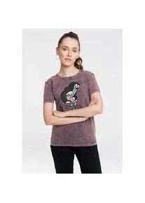 T-Shirt logoshirt "Der kleine Maulwurf", Damen, Gr. XS, lila (violett), 100% Baumwolle, bedruckt, normal, Rundhals, Shirts T-Shirt, mit lizenziertem Print