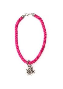 Allg&auml;u Rebell Collier ALLG&Auml;U REBELL "Marlene", Damen, Gr. onesize, Textil, rosa, Basic, Halsketten Collier, mit Edelwei&szlig;anh&auml;nger