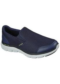 Slip-On Sneaker Skechers "FLEX ADVANTAGE 4.0", Herren, Gr. 44, blau (navy), Synthetik, Textil, Schuhe Modernsneaker Sneaker low, Slipper, Schhlupfschuh, Komfortschuh mit Air Cooled Memory Foam