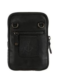 Mini Bag Harbour 2nd "Benita", Damen, Gr. B/H/T: 11cm x 18cm x 2cm, grau, Leder, Taschen, Umh&auml;ngetasche, Schultertasche mit typischen Marken-Anker-Label