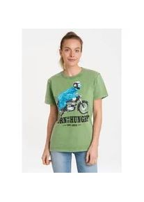 T-Shirt logoshirt "Sesamstrasse - Kr&uuml;melmonster Motorrad", Damen, Gr. S, gr&uuml;n (hellgr&uuml;n), 100% Baumwolle, bedruckt, normal, Rundhals, Shirts T-Shirt, mit lizenziertem Print