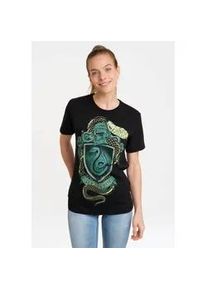 T-Shirt logoshirt "Harry Potter - Slytherin", Damen, Gr. XL, schwarz, 100% Baumwolle, bedruckt, normal, Rundhals, Shirts T-Shirt, mit lizenziertem Print