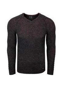 Strickpullover Rusty Neal, Herren, Gr. L, grau (anthrazit), 70% Polyacryl, 30% Baumwolle, mehrfarbig, unifarben, normal, V-Ausschnitt, Pullover Strickpullover, mit ausgefallenem Strickmuster