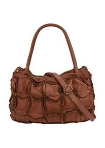 Shopper Samantha Look, Damen, Gr. B/H/T: 37cm x 25cm x 14cm onesize, braun (cognac), Leder, vintage, Taschen Shopper, echt Leder, Made in Italy