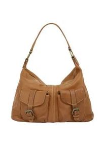 Shopper CLUTY, Damen, Gr. B/H/T: 36cm x 25cm x 11cm onesize, braun (cognac), Leder, leicht gl&auml;nzend, unifarben, Taschen Shopper, echt Leder, Made in Italy