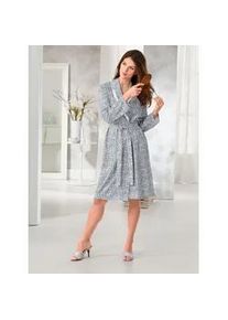 w&auml;schepur Morgenmantel W&Auml;SCHEPUR, Damen, Gr. 40/42, grau (wei&szlig;, grau), Baumwolle, bedruckt, gemustert, Langform, Hausm&auml;ntel