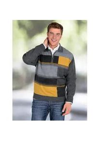 Classic Dog Strickpullover CLASSIC "Pullover", Damen, Gr. 56, gelb (anthrazit, gelb), 100% Polyacryl, gemustert, mehrfarbig, meliert, Pullover Strickpullover