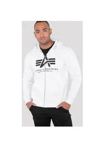 Kapuzensweatjacke Alpha Industries "BASIC ZIP HOODY", Damen, Gr. S, wei&szlig;, angeraute Sweatware, Obermaterial: 80% Baumwolle, 20% Polyester, bedruckt, normal normal, Rundhals, eingesetzt Rippb&uuml;ndchen, Sweatjacken, Baumwollmischung, regular fit