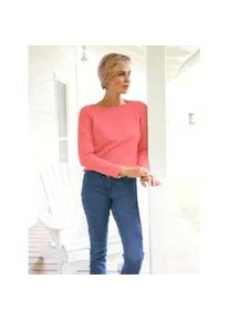 Strickpullover Heine "Pullover", Damen, Gr. 42, orange (koralle), 100% Baumwolle, unifarben, Pullover Strickpullover