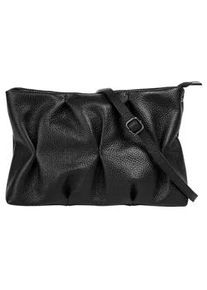 Umh&auml;ngetasche CLUTY, Damen, Gr. B/H/T: 24cm x 20cm x 5cm onesize, schwarz, Leder, leicht gl&auml;nzend, unifarben, Taschen Umh&auml;ngetasche, echt Leder, Made in Italy