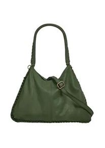 Shopper Samantha Look, Damen, Gr. B/H/T: 34cm x 24cm x 9cm onesize, gr&uuml;n (dunkelgr&uuml;n), Leder, leicht gl&auml;nzend, unifarben, Taschen Shopper, echt Leder, Made in Italy