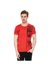 T-Shirt Rusty Neal, Damen, Gr. L, rot, 100% Baumwolle, bedruckt, normal, Rundhals, Shirts T-Shirt, mit modernem Print