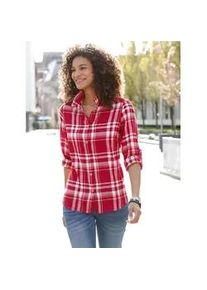 Flanellbluse Casual Looks, Damen, Gr. 48, bunt (rot, camel, kariert), 100% Baumwolle, gemustert, kariert, mehrfarbig, Blusen