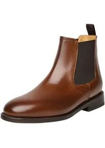 Schlupfboots Henry Stevens "Ella CB Businessschuh", Damen, Gr. 37, braun (mittelbraun), Leder, Schuhe Schlupfboots, Damen Chelsea Boots Leder handgefertigt, Stiefelette