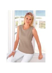 Tr&auml;gertop Casual Looks, Damen, Gr. 52, grau (taupe), 100% Baumwolle, unifarben, Rundhals, Tops Tr&auml;gertop