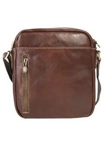 Pike Umh&auml;ngetasche PIK&Eacute;, Herren, Gr. B/H/T: 22cm x 20cm x 7cm onesize, braun, Leder, beschichtet, gl&auml;nzend, Taschen Umh&auml;ngetasche, echt Leder, Made in Italy