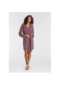 Bademantel Vivance DREAMS, Damen, Gr. XXL/48 (50), lila (mauve), Baumwoll-Mix, unifarben, Kurzform, Hausm&auml;ntel Bademantel, in Mini L&auml;nge