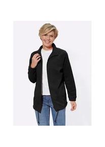 Fleecejacke Casual Looks, Damen, Gr. 26, schwarz, 100% Polyester, unifarben, l&auml;ssig geschnitten, Jacken Fleecejacke