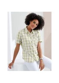 Hemdbluse Classic Basics, Damen, Gr. 52, gr&uuml;n (gr&uuml;n, kariert), 100% Baumwolle, gemustert, kariert, Blusen Hemdbluse