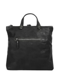 Umh&auml;ngetasche CLUTY, Damen, Gr. B/H/T: 28cm x 33cm x 7cm onesize, schwarz, Leder, vintage, Taschen Umh&auml;ngetasche, echt Leder, Made in Italy