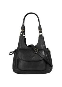 Umh&auml;ngetasche Samantha Look, Damen, Gr. B/H/T: 37cm x 18cm x 13cm onesize, schwarz, Leder, leicht gl&auml;nzend, unifarben, Taschen Umh&auml;ngetasche, echt Leder, Made in Italy