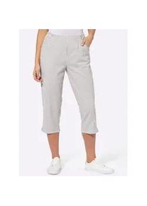 Caprihose Classic Basics, Damen, Gr. 52, Normalgr&ouml;&szlig;en, braun (taupe, gestreift), 100% Baumwolle, gemustert, gestreift, 3/4-L&auml;nge, Hosen Caprihose