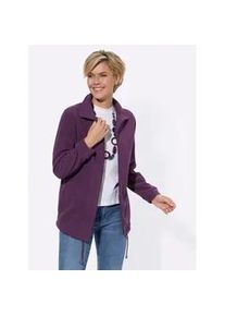 Fleecejacke Casual Looks, Damen, Gr. 21, lila (pflaume), 100% Polyester, unifarben, l&auml;ssig geschnitten, Jacken Fleecejacke