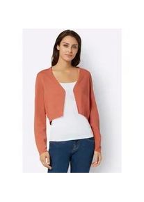 Bolero Inspirationen, Damen, Gr. 42, orange (papaya), 100% Baumwolle, unifarben, Strickjacken Bolero