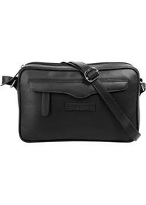 Umh&auml;ngetasche Bruno Banani, Damen, Gr. B/H/T: 25cm x 16cm x 6cm onesize, schwarz, Leder, unifarben, Taschen Umh&auml;ngetasche, echt Leder