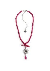 Allg&auml;u Rebell Kette mit Anh&auml;nger ALLG&Auml;U REBELL "Sonia", Damen, Gr. onesize, Glas, pink, Basic, Halsketten, mit Edelwei&szlig; Anh&auml;nger