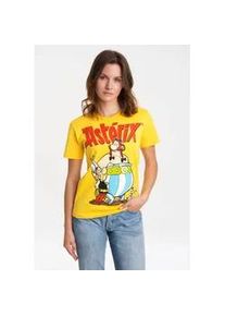 T-Shirt logoshirt "Asterix der Gallier - Asterix & Obelix", Damen, Gr. M, gelb, 100% Baumwolle, bedruckt, normal, Rundhals, Shirts T-Shirt, mit lizenziertem Print