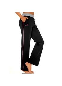 Relaxhose Kangaroos, Damen, Gr. 56/58, N-Gr, bunt (schwarz, pink, pink), Sweatware, Obermaterial: 60% Baumwolle, 40% Polyester, kontrastfarbene Details, unifarben mit Farbeinsatz, Basic, bequem lang, Hosen Relaxhose, mit breitem Bund, Loungewear, Loungeanzug