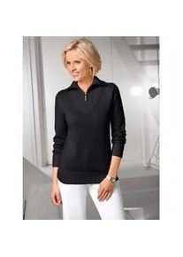 Troyer Casual Looks "Pullover", Damen, Gr. 40, schwarz, 50% Baumwolle, 50% Polyacryl, meliert, unifarben, figurumspielend, Pullover Troyer