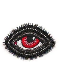 Brosche "Eye", Damen, rot, Textil, Collezione Alessandro, Broschen Brosche, mit Augenmotiv