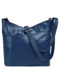 Umh&auml;ngetasche Samantha Look, Damen, Gr. B/H/T: 25cm x 20cm x 5cm onesize, blau, Leder, unifarben, Taschen Umh&auml;ngetasche, echt Leder, Made in Italy