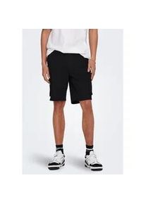 Only & Sons Cargoshorts ONLY & SONS "ONSCAM STAGE CARGO SHORTS 6689 LIFE NOOS", Herren, Gr. S, N-Gr, schwarz, Web, Obermaterial: 98% Baumwolle, 2% Elasthan, unifarben, normal, Hosen