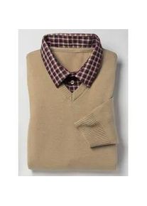 Classic Dog Strickpullover CLASSIC "Pullover", Damen, Gr. 60, braun (camel), 100% Polyacryl, Kragen:100% Baumwolle, gemustert, unifarben, Pullover Strickpullover